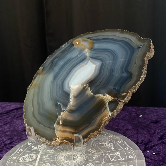Agate Slice 💙🟤💙 - Picture 3 of 3